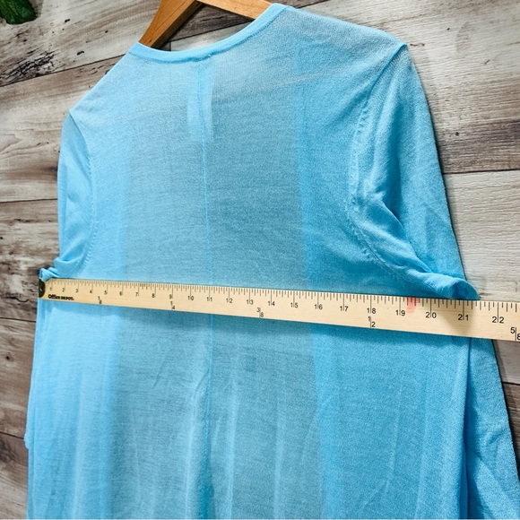 Chico's size 1 (M/8) blue knit tunic cardigan & top 2 piece set coastal lounge - Picture 14 of 16